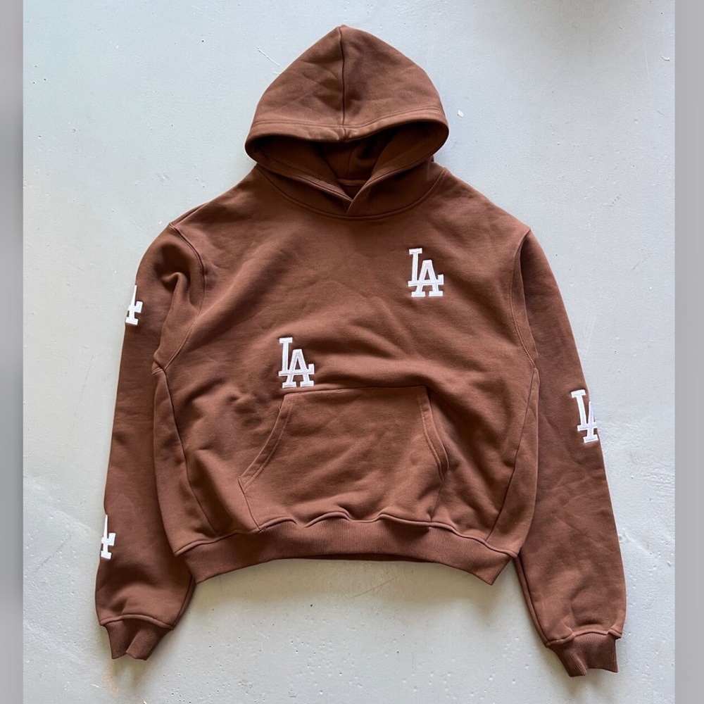 Los Angeles LA Hoodie Chocolate Brown